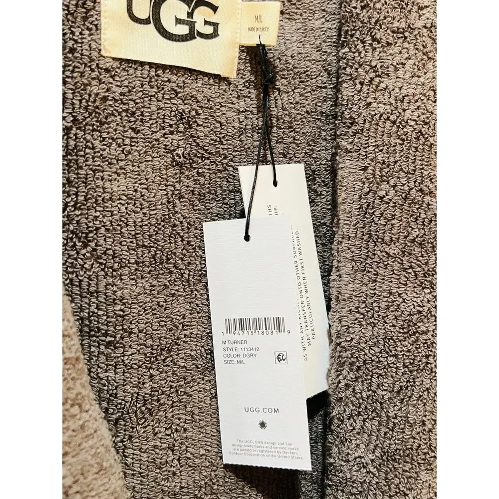 NWT❤️UGG Men’s Grey Cotton Robe szM/L